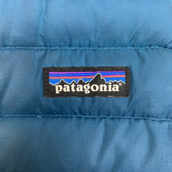 Patagonia Toddler 4T Down Sweater Puffer Vest Teal Zip Pockets Insulated - Picture 4 of 15
